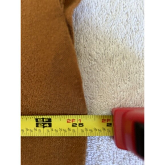 Mod Ref Women's Rust Rolled Cuff Short Sleeve V-Neck Lightweight Top Medium - Picture 11 of 13